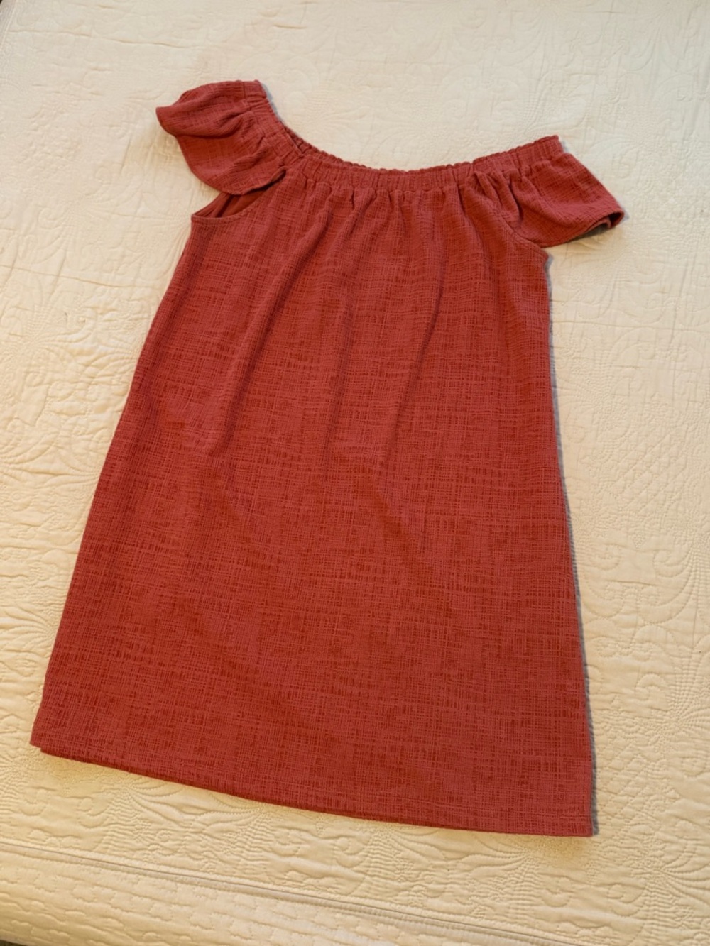 Madewell Off-Shoulder Rust Dress